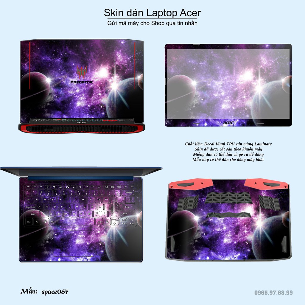 Skin dán Laptop Acer in hình không gian nhiều mẫu 12 (inbox mã máy cho Shop)