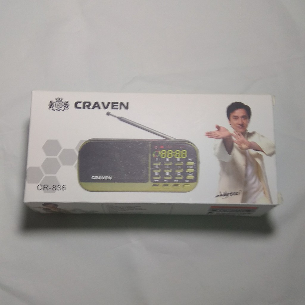 Loa thẻ nhớ Craven CR-836S - 2 Pin - Nghe Thẻ Nhớ, USB,FM Radio - Có Đèn Pin