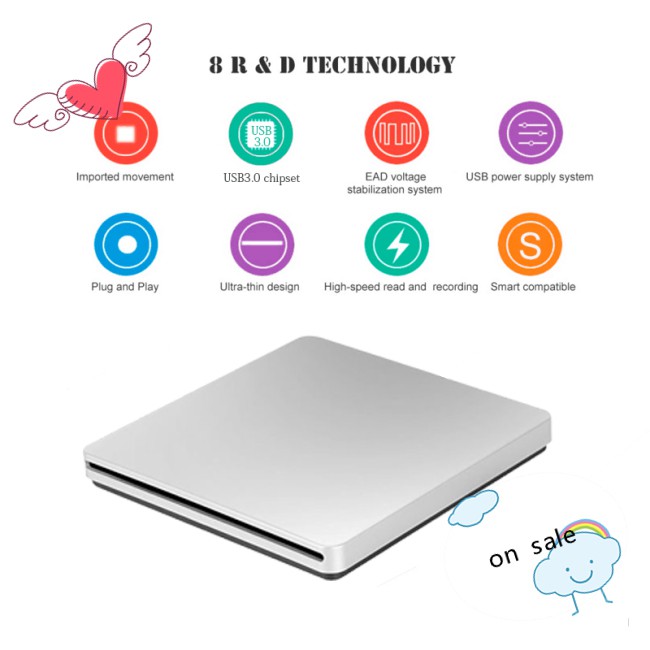 DVD Ổ Đĩa Cd Ngoài Usb Cho Apple Macbook Air Pro