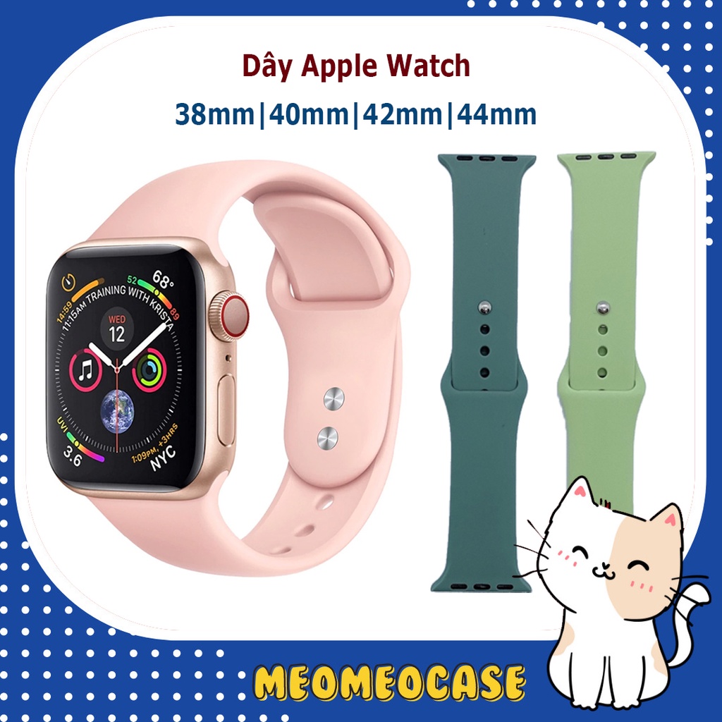 Dây đeo Apple Watch silicon chất liệu cao su nhiều màu Cho Apple Watch Series SE/6/5/4/3/2/1  38mm|40mm |42mm - MEOMEO