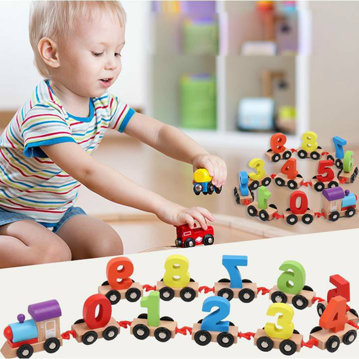 Đồ Chơi Xe Lửa Chở Chữ Số  Loại Lớn Cho Bé Làm Quen Với Số Học Phát Triền Tư Duy Sáng Tạo