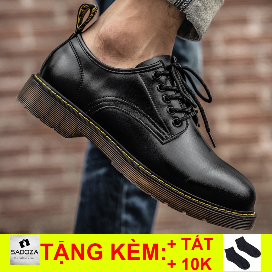 Giày Da Bò Nam - FREESHIP - Giày Da Nam Cổ Thấp Êm Mềm Thoáng Khí Chất Chơi GNK13