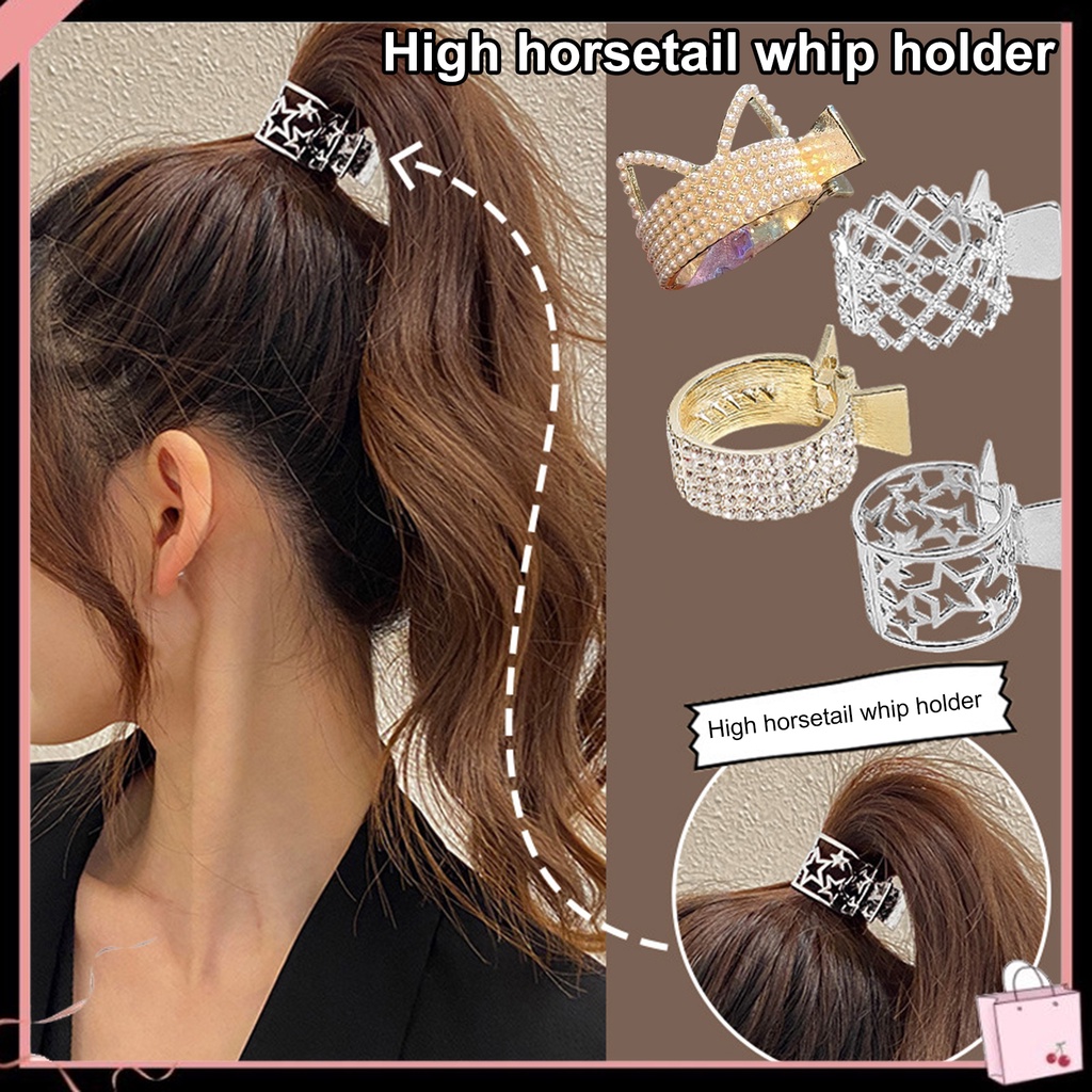 {Soltweter} Kẹp Tóc Càng Cua Cố Định Tóc Đuôi Ngựa Bằng Thép Không Gỉ Rỗng Đính Kim Cương Giả Lấp Lánh Tuyệt Vời Chống Trượt Tinh Tế