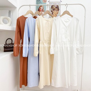 Váy trơn dài tay basic 9306