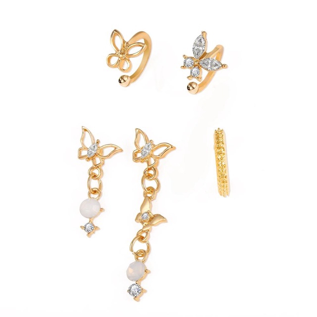 Bộ Hoa Tai Bằng Kim Loại Màu Vàng Kim Phong Cách Du Mục Thời Trang Cho Nữ