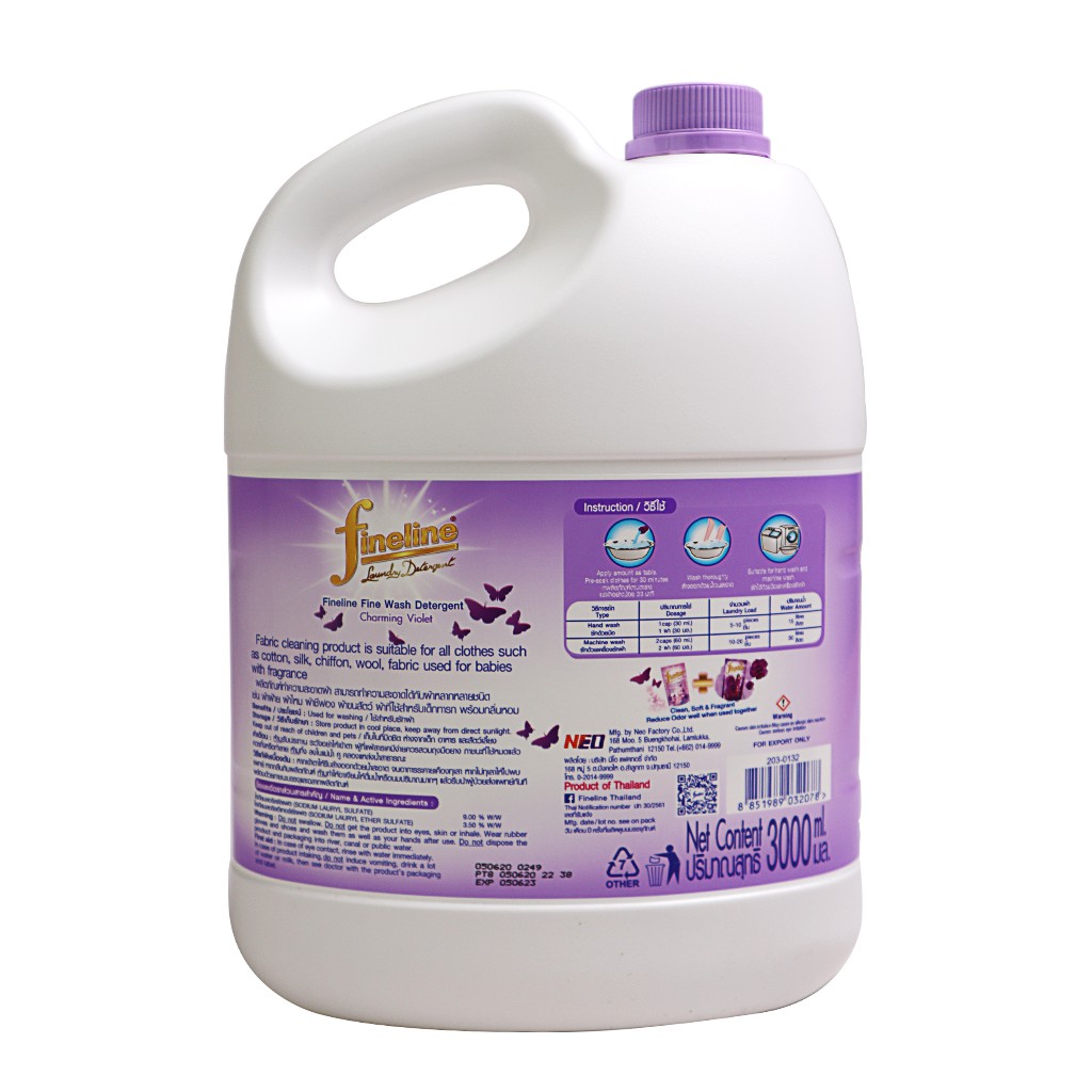 [HÀNG CHÍNH HÃNG] Nước Giặt Xả Fineline 3000ml Màu Tím