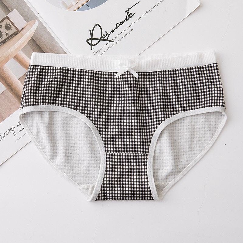 Quần lót kẻ caro cotton nữ cao cấp dễ thương.