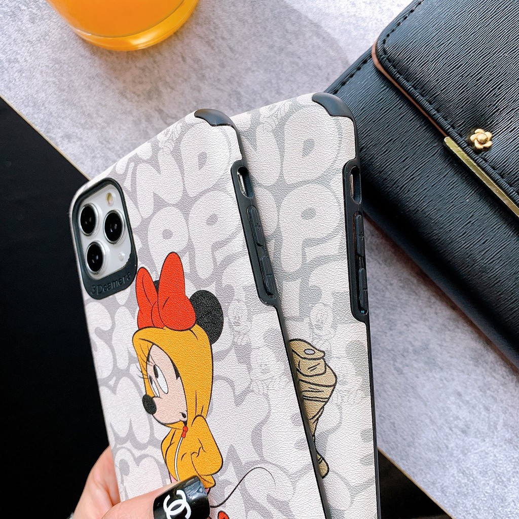 [ IPHONE ] Ốp Lưng Da IMD Mickey Couple - R099