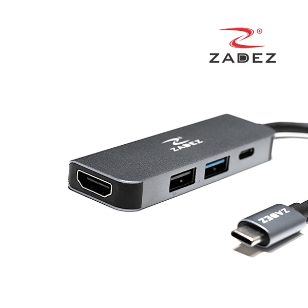 Hub Type C to HDMI 4K 30Hz/ USB 3.0/ C PD 60W/ USB 2.0 (4 in 1) ZADEZ - ZAH514 - Hàng Chính Hãng