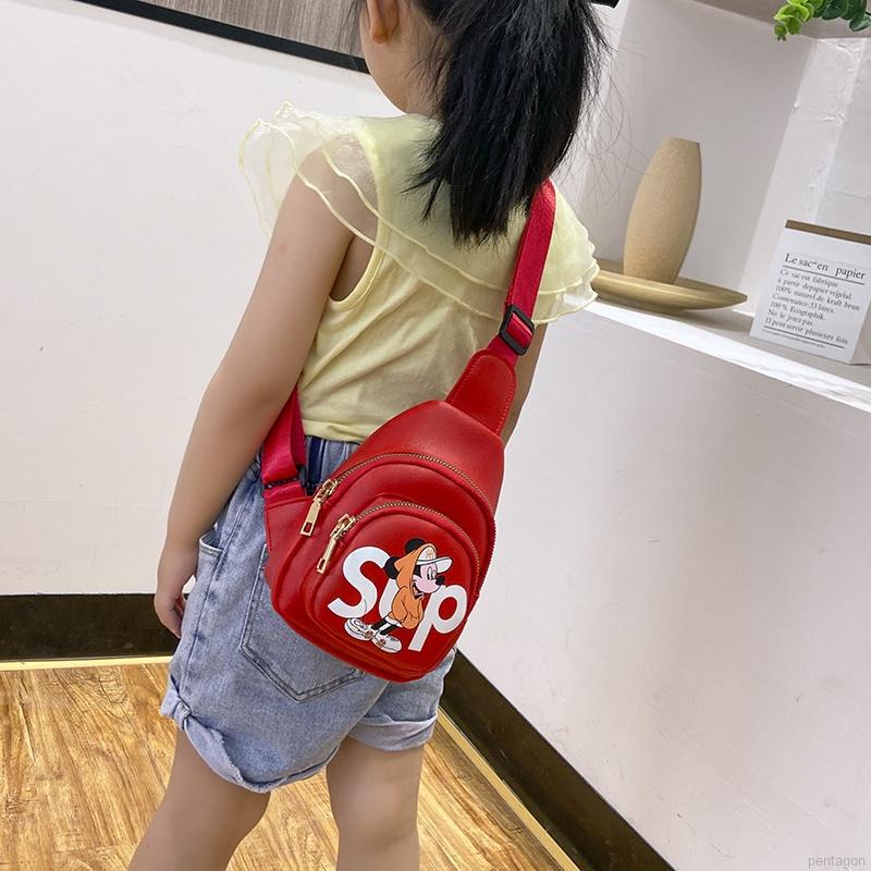 Túi Đeo Chéo Ngực Hình Chuột Mickey Dễ Thương Cho Bé