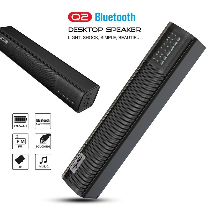 Loa Vi Tính Nghe Nhạc Không Dây Bluetooth 5.0 - HXSJ Q2 (Công Suất 10W Tích Hợp Đồng Hồ)