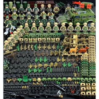 Bộ lắp ráp lego xe quân đội cho bé