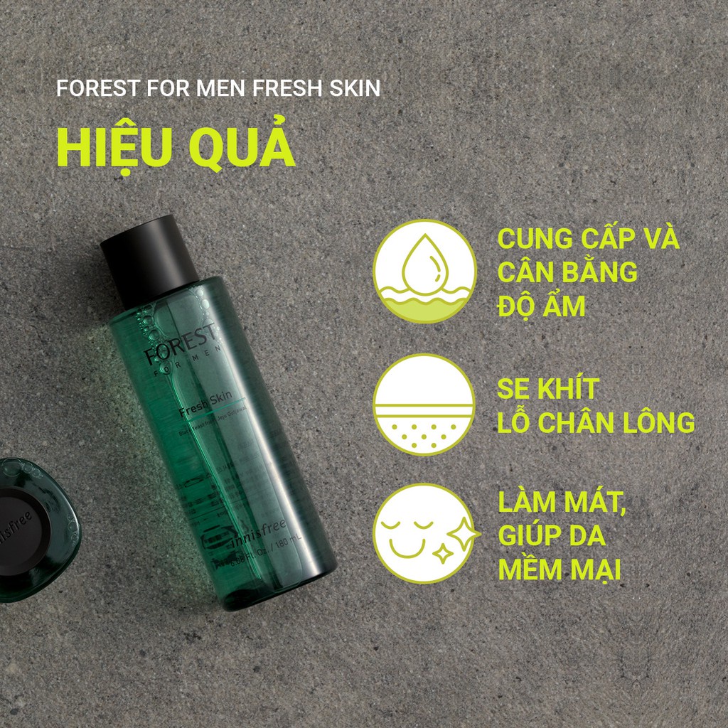 [Mã COSIF05 giảm 10% đơn 400K] Nước cân bằng innisfree Forest for men Fresh Skin 180ml