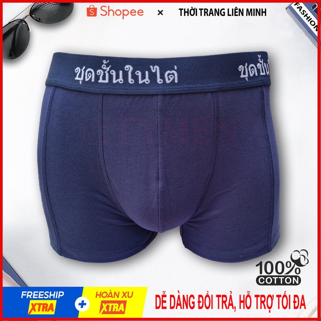 Quần lót nam boxer lưng Thái cao cấp, vải cotton 4 chiều, co dãn và thấm hút tốt, đồ lót, sịp tam giác, quần xì nam