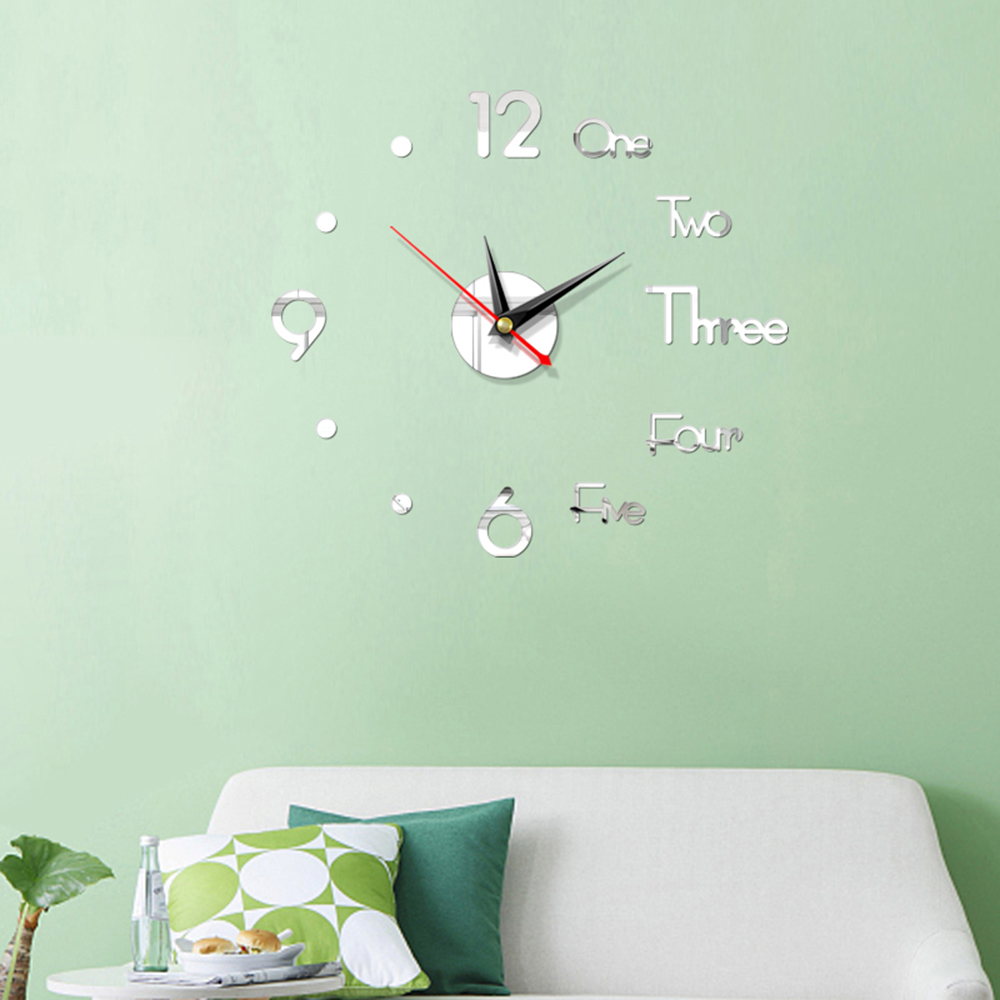 ROW Modern Style DIY Bedroom Home Decoration Living Room 3D Wall Clock