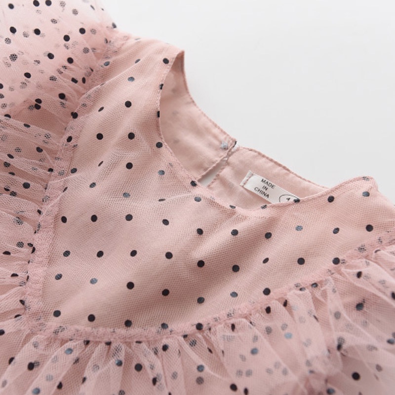 BEAR LEADER Đầm công chúa Bear Leader họa tiết chấm bi cho bé gái 3-7 tuổi 2021