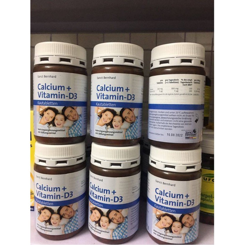 [Chính hãng] Viên nhai Canxi D3 Sanct Bernhard vị Socola cho trẻ em 150 viên