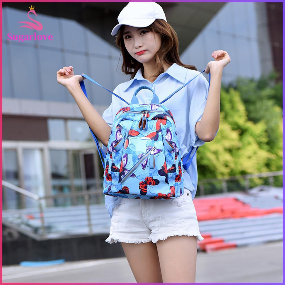 Beautiful ❤SG Oxford Backpack Students Girl Butterfly Print Travel Mochila School Daypack