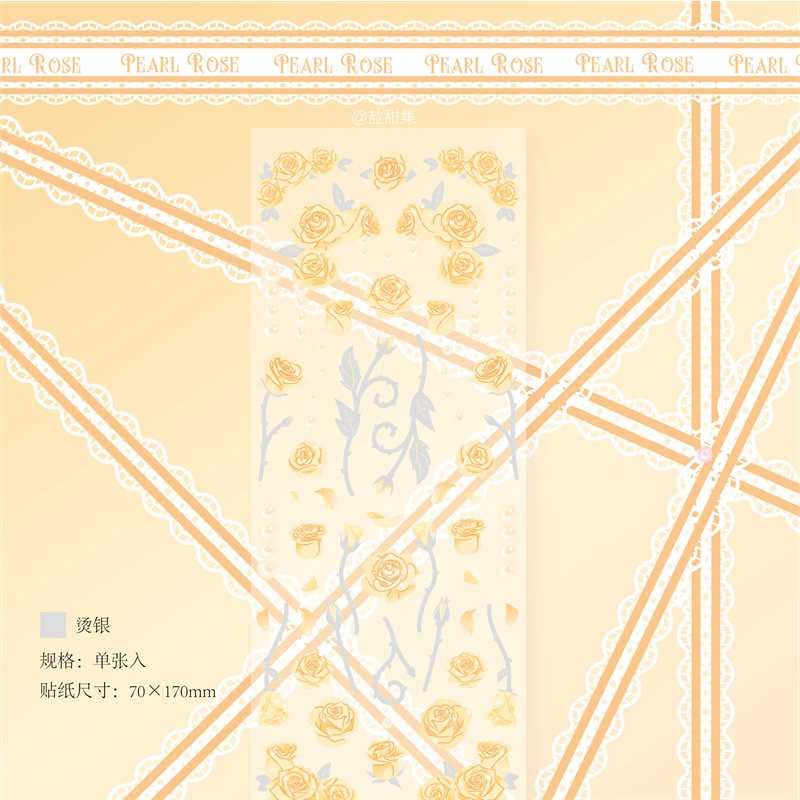 Miếng Dán Trang Trí Hình Hoa Hồng Màu Bạc Độc Đáo