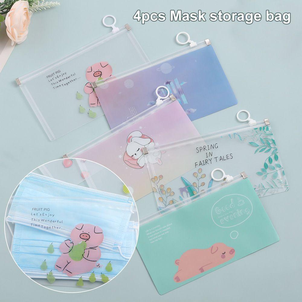 Hộp Đựng Bảo Quản Mặt Họa Tiết Hoạt Hình Dễ Thương Giá Đỡ