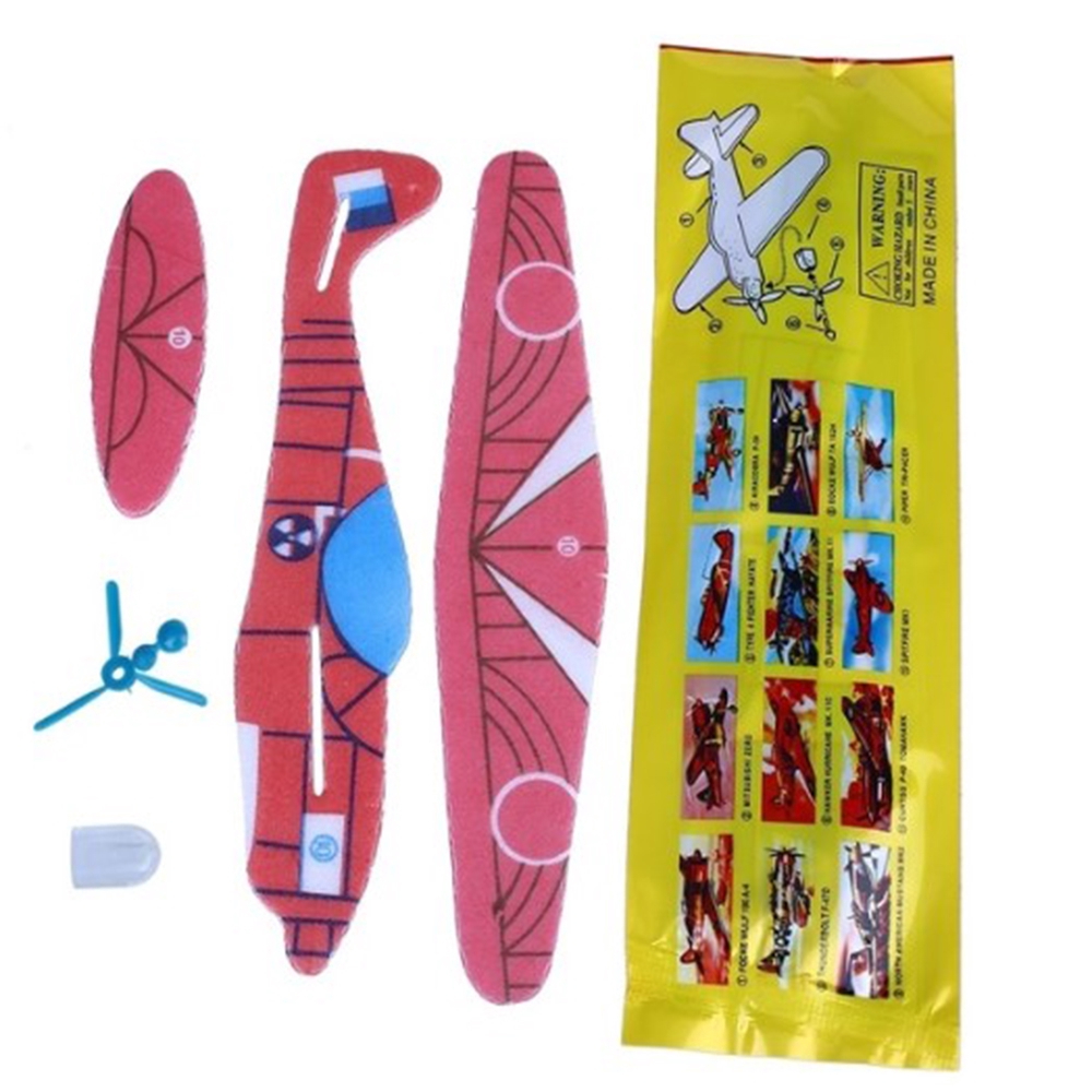 ROW 10pcs Color Randomly Educational Prop DIY foam Assembly Kids Children Gift Aircraft Fighter