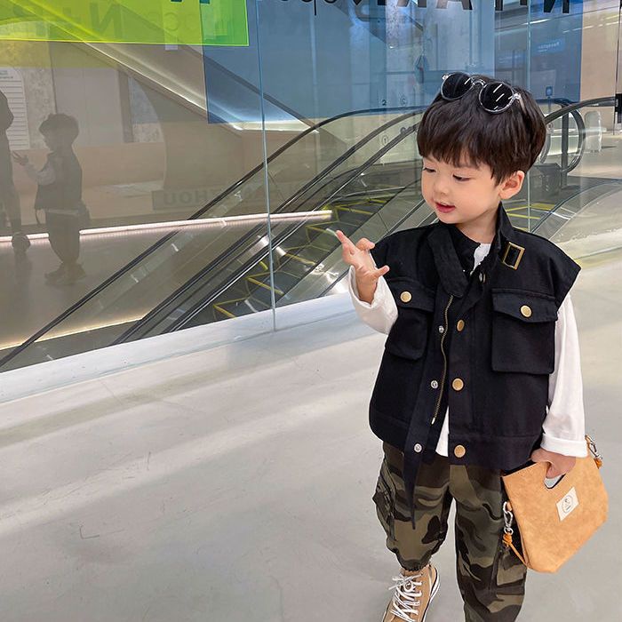 Áo Khoác Sát Nách Kiểu Hàn Quốc Thời Trang Xuân Thu Cho Bé Trai