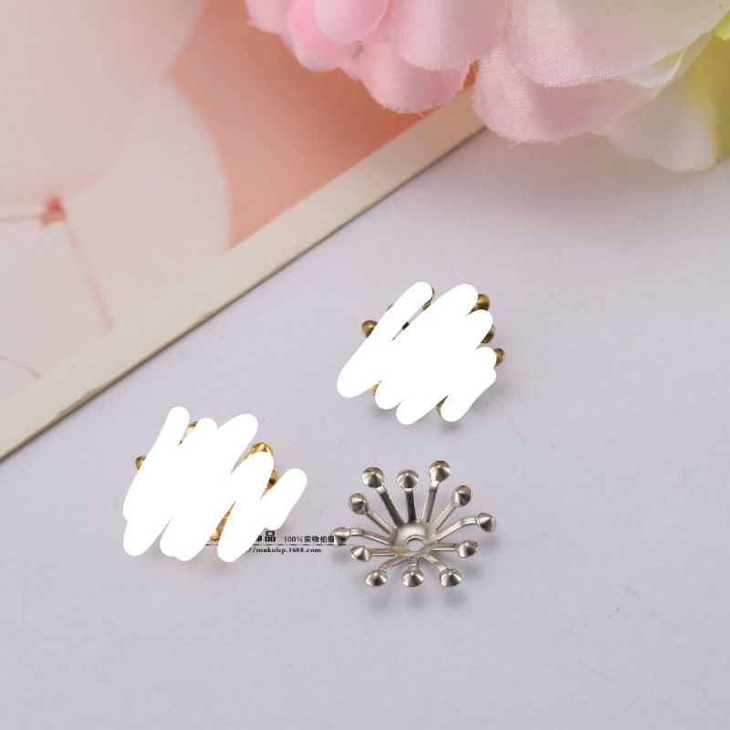 (10 cái)Phiến kim loại hình hoa 10mm, 14mm và 20mm, Nguyên liệu làm trang sức cổ trang Trung Hoa