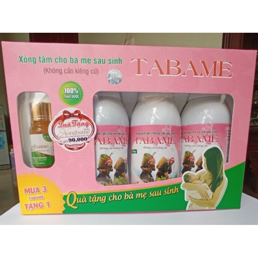 COMBO 3 CHAI NƯỚC XÔNG TẮM THẢO DƯỢC CHO MẸ 250ML TABAME