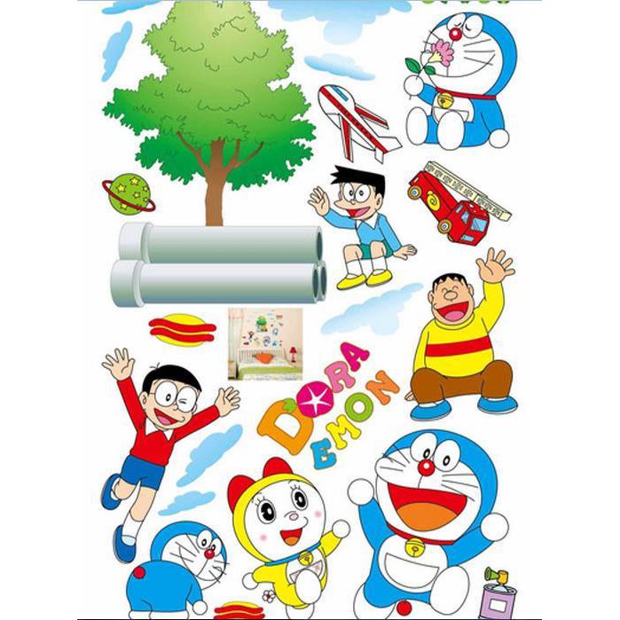 Decal dán tường Doremon 1 - decal doraemon dễ thương
