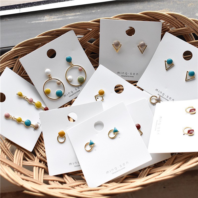 Khuyên Tai Họa Tiết Hình Học Nhiều Màu A632