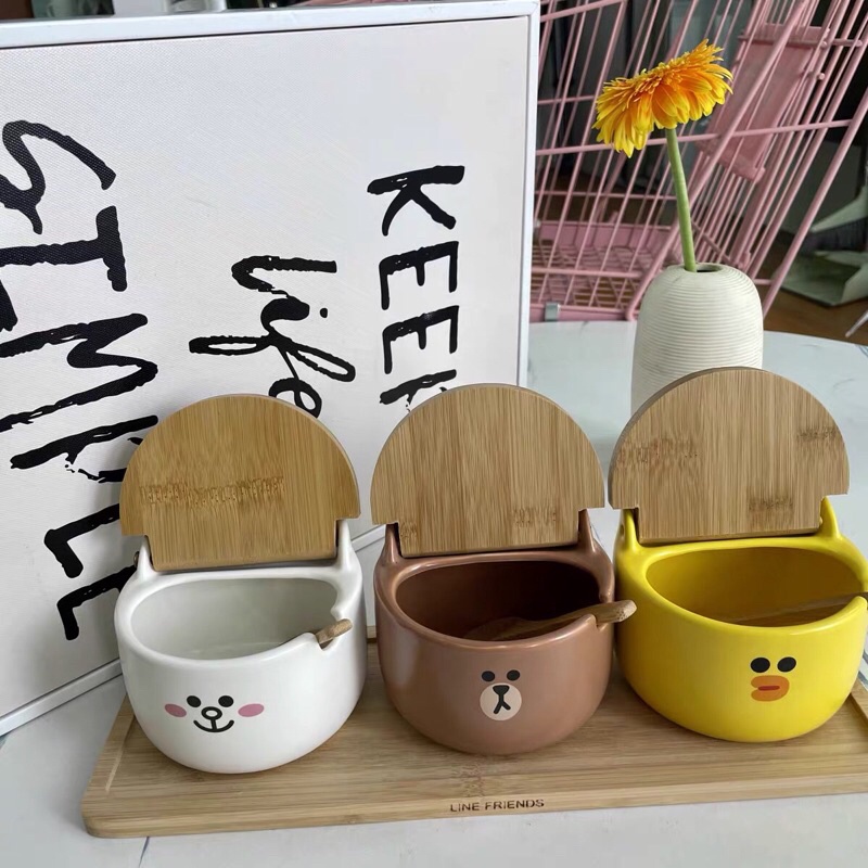 HỘP ĐỰNG GIA VỊ NHÀ BẾP LINE FRIENDS