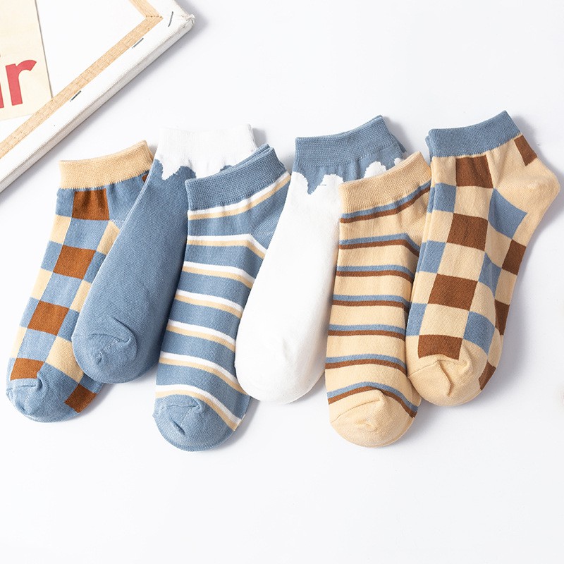 Tất nữ cổ ngắn Blue chất liệu cotton siêu mềm phong cách Hàn Quốc - T01