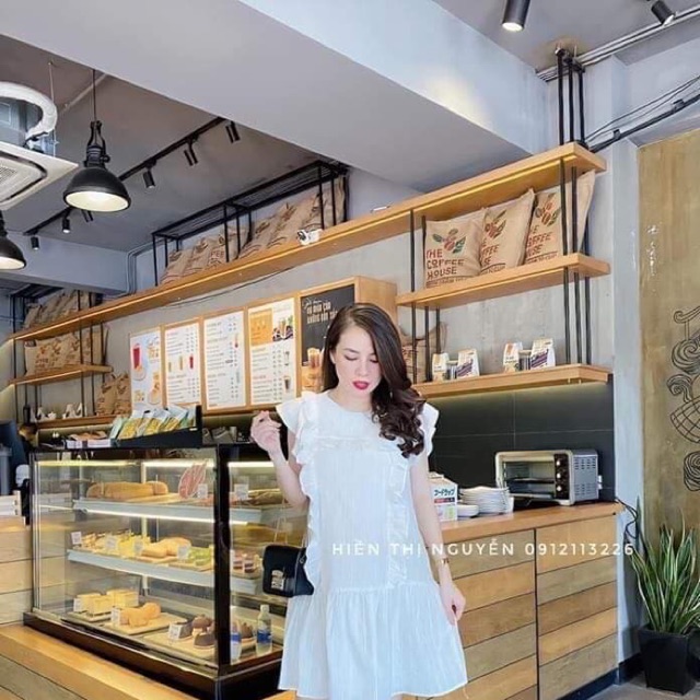 váy suông trắng bèo đuôi cá