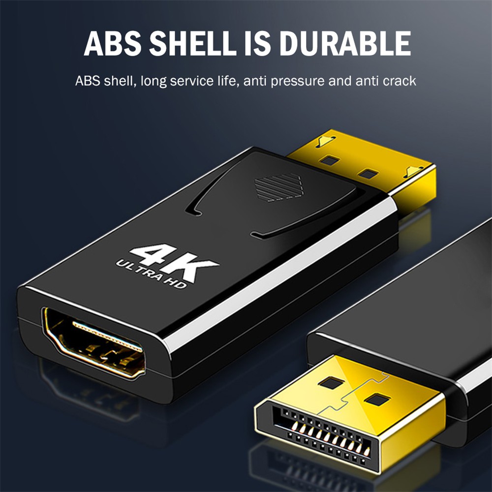 Đầu chuyển đổi âm thanh / video từ đầu cắm cổng màn hình DP Ultra HD 4K 2160P sang ổ cắm HDMI cho PC / máy chiếu HDTV