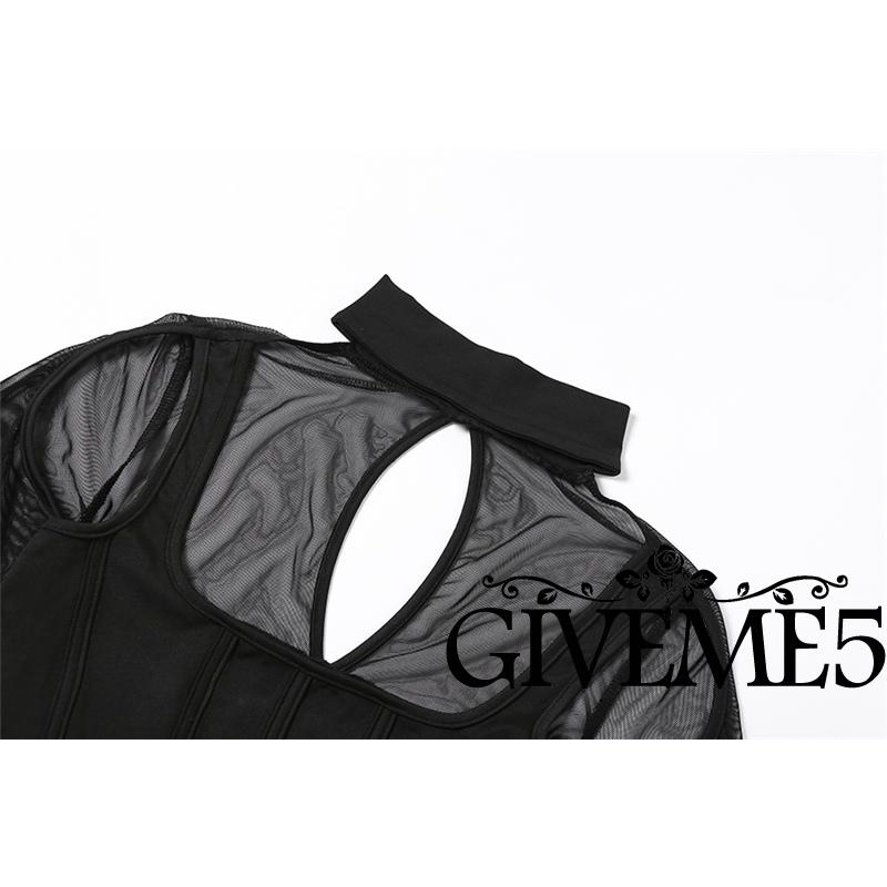 Áo Croptop Tay Dài Màu Trơn Thiết Kế Xuyên Thấu Quyến Rũ