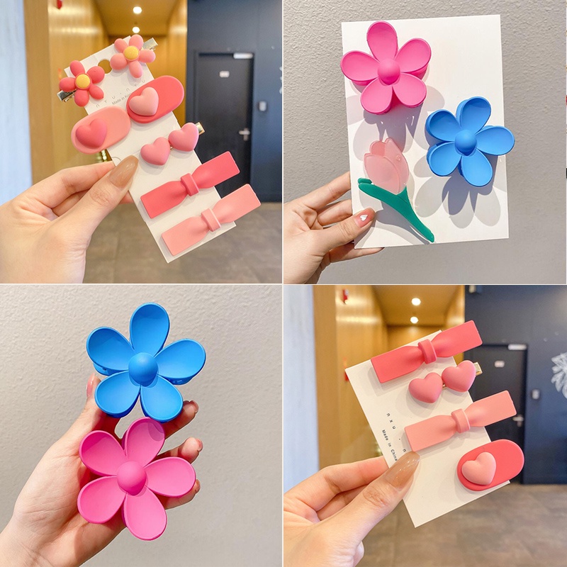 Kẹp Tóc Hình Nơ Màu Hồng Dễ Thương Phong Cách Hàn Quốc