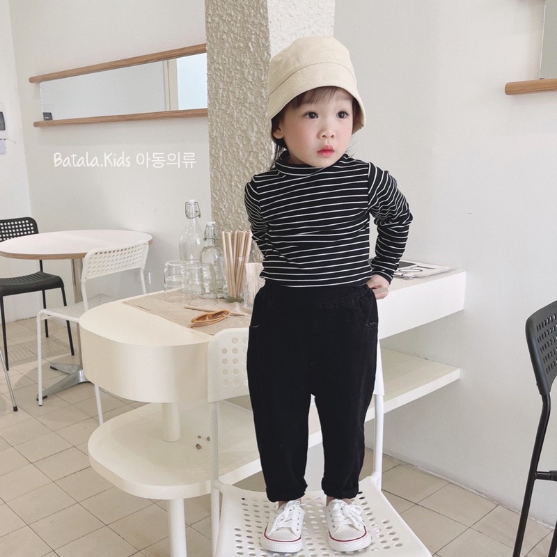 Áo giữ nhiệt cho bé trai và bé gái Batala kids, áo thu đông cổ 3cm giữ ấm cho bé từ 6-19kg