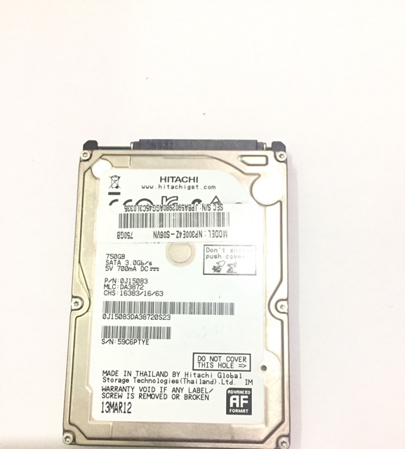 Ổ cứng Hitachi 750G laptop