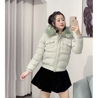 [Mã FATPBAU2 giảm 40K đơn 150K] Áo phao mũ lông túi ngực