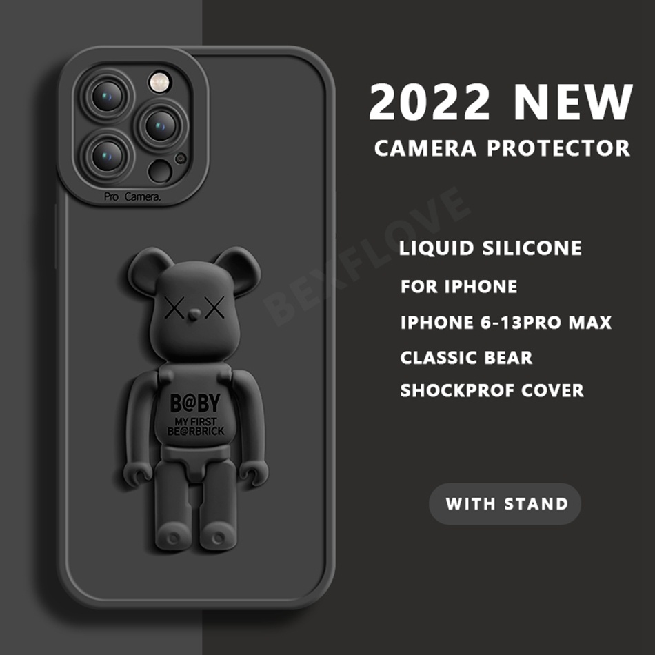 Ốp Điện Thoại Silicon Mềm Có Giá Đỡ Hình Vuông Cho iPhone 13 12 11 Pro MAX Mini X XR XS MAX 7 8 Plus SE 2020 2022