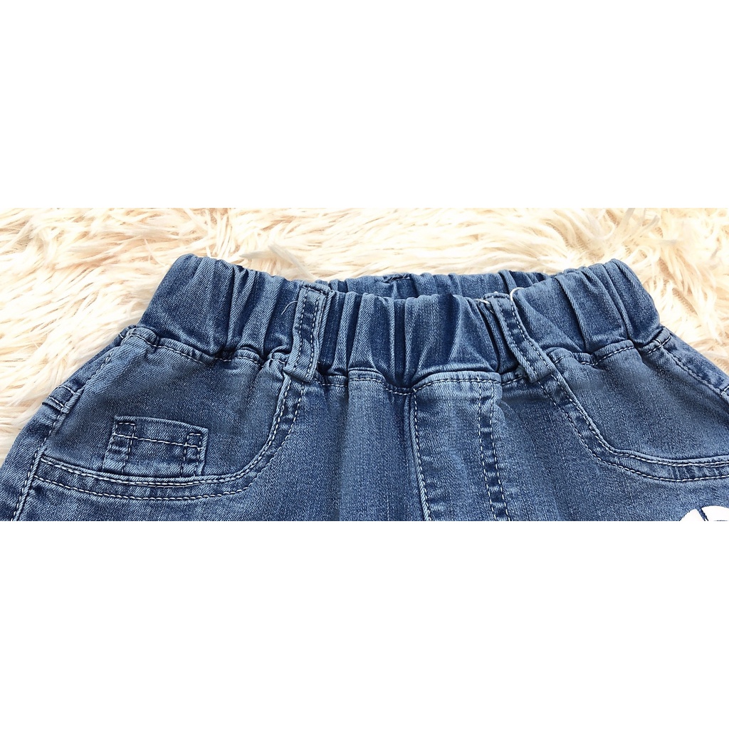 Quần jean bé trai KIDGANG mẫu quần short bé trai túi hộp vải mềm, co giãn size 18-30kg