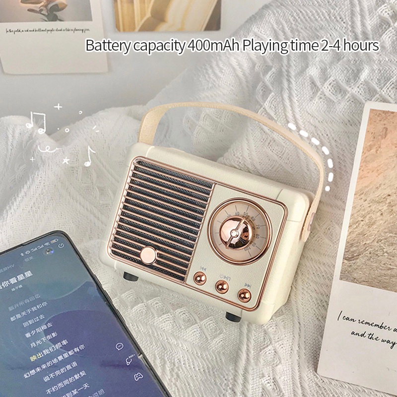 Loa Bluetooth Không Dây Mini Có Tay Cầm Trang Trí Nhà Cửa