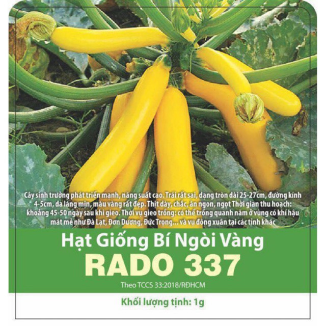 Hạt giống Bí Ngòi Vàng 337