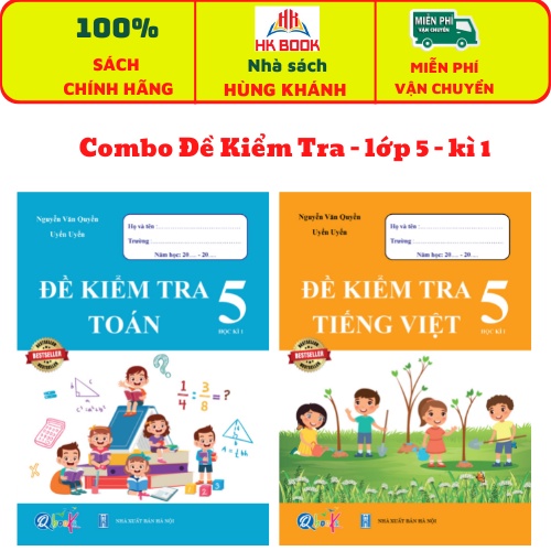Sách - Combo Đề Kiểm Tra Toán và Tiếng Việt 5 - Học Kì 1 (2 cuốn)