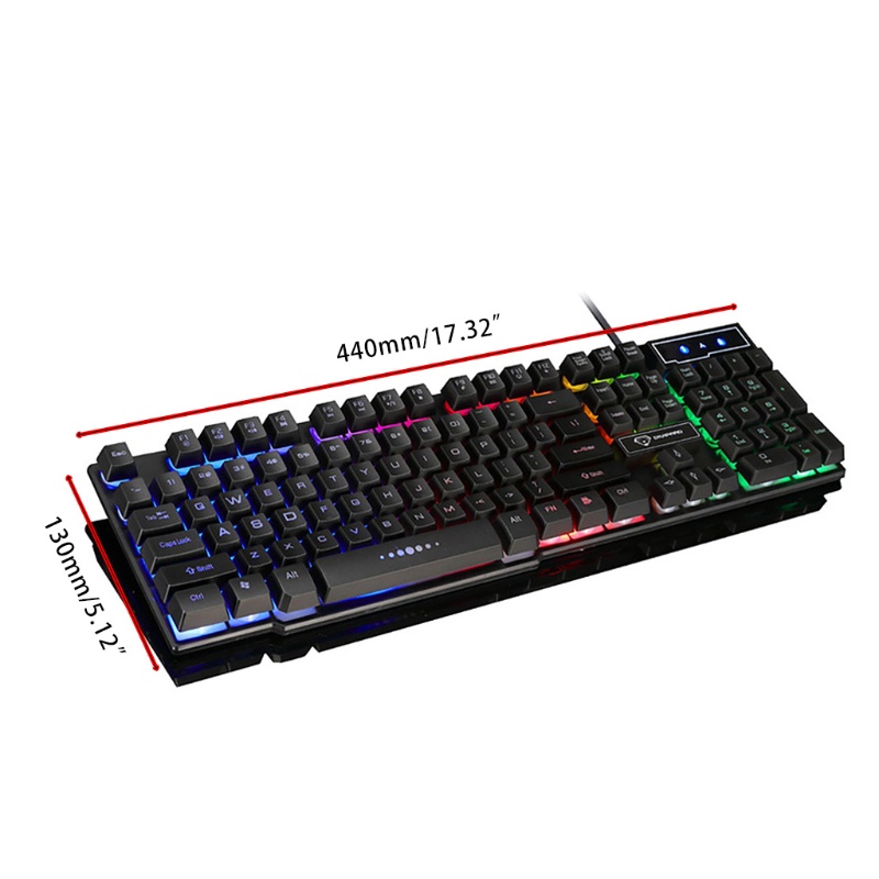 Bàn Phím Chơi Game Có Dây USB Màu Cầu Vồng Dành Cho Máy Tính Để Bàn