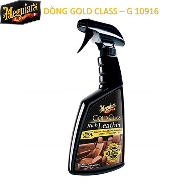 Meguiar s Chai xịt làm sạch và dưỡng da nội thất ô tô dòng Gold Class