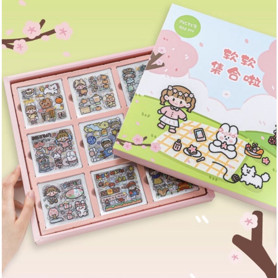 🌸Set 900 tấm sticker nhãn dán trang trí màu sắc dễ thương🌸