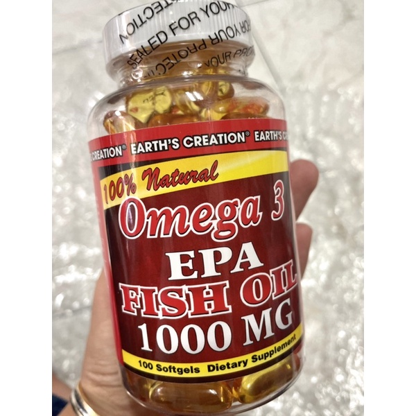 OMEGA-3 [ VIÊN UỐNG BỔ MẮT HỘP 100]  % TỰ NHIÊN MADE IN 🇺🇸 USA