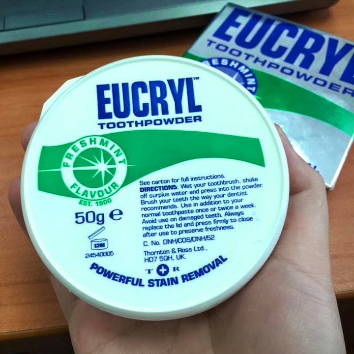 Bột làm trắng răng Eucryl Tooth Powder 50g