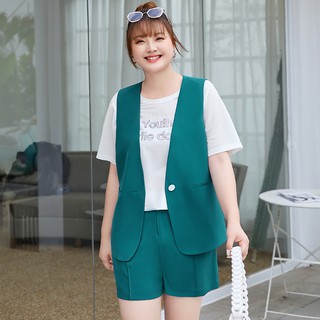 set vest gile không cổ kèm cả áo thun - AKBEO041